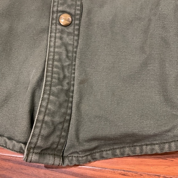 Vintage Carhartt Flannel Linned Work Shirt, 100% Cotton - Men’s SIZE LARGE - Picture 11 of 16